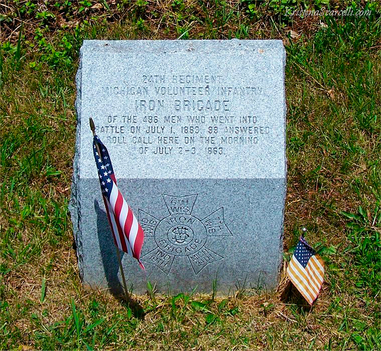 The 24th Michigan memorial at Culp's Hill, Gettysburg.
