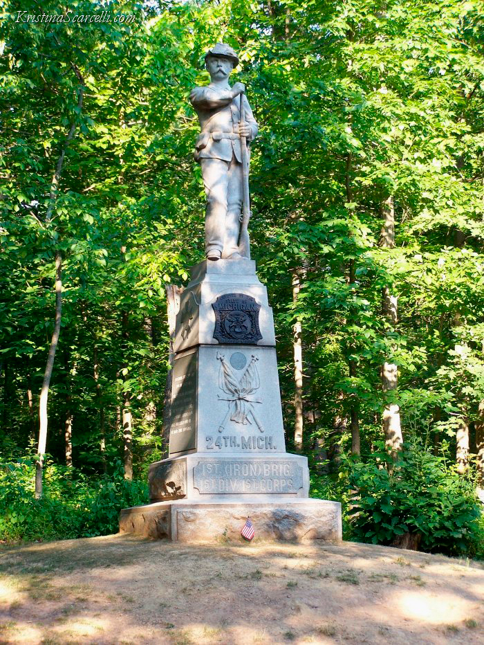 The beautiful 24th Michigan monument at McPherson's Ridge - Gettysburg.